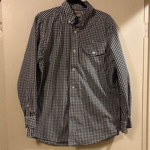 Duluth Trading Co Men's Black and White Checkered Shirt